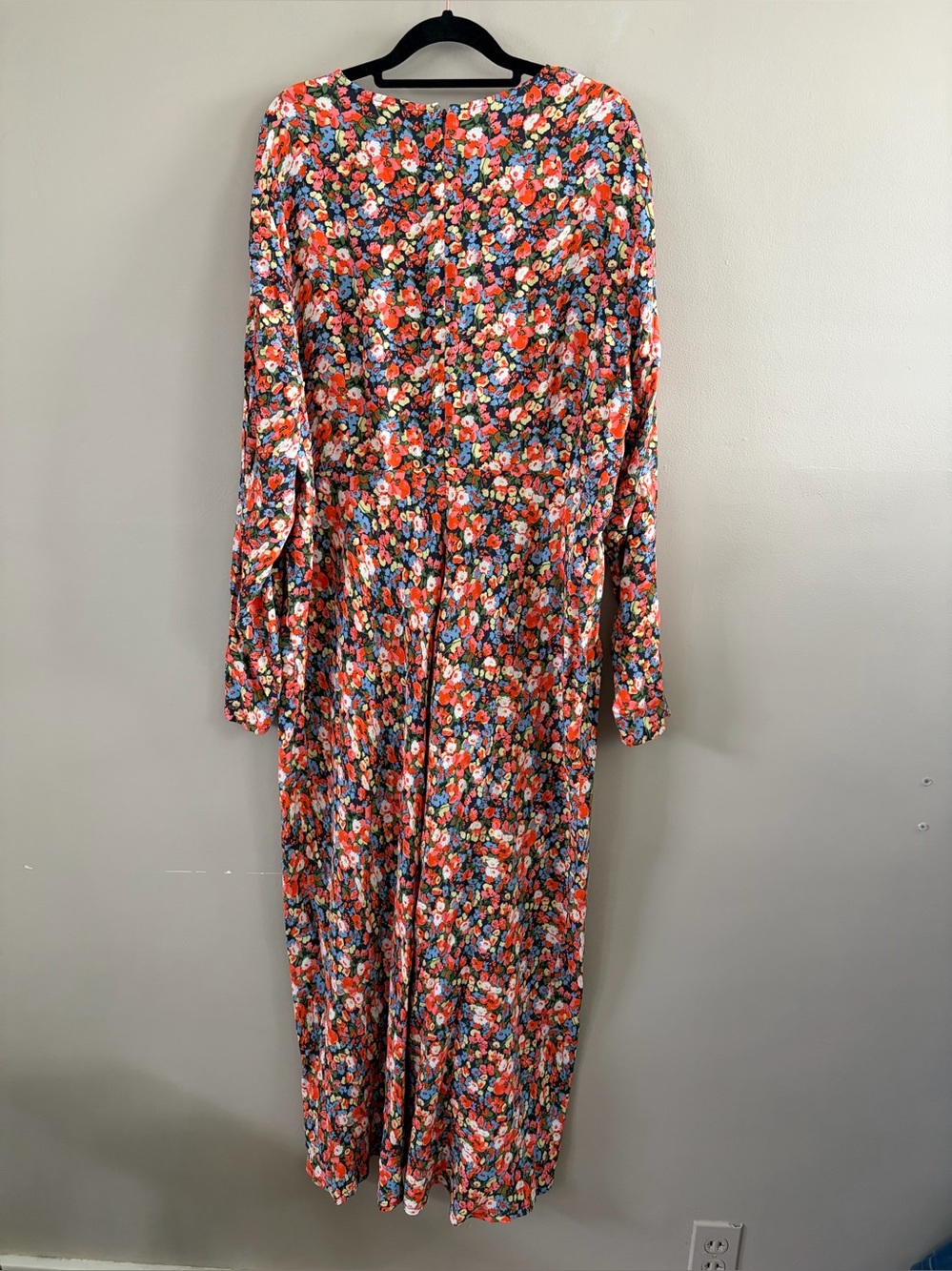 Boden Long Sleeve Midi Dress Colorful Floral Size 20/22R NWT - Picture 4 of 6